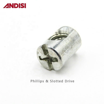 Мебель M6 M8 Крестовая головка Phillips Drive Встроенный бочковый орех с цинковой отделкой