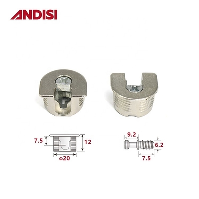 Цинковая сплав 20 мм нить Cam Lock Mini фиксировать стойку поддержки держателя для мебельного разъема